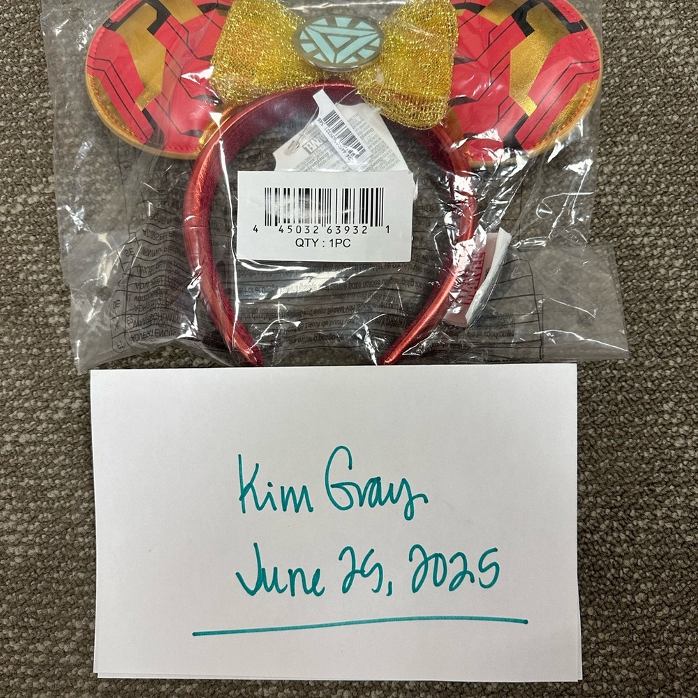 Red and Gold Mouse Ears Headband